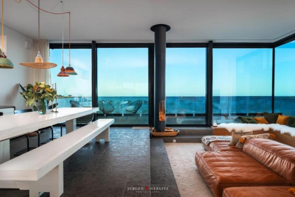 Designer Strandvilla Auf Der Ostsee - Mit Freiem Meerblick Und Dachterrasse Olpenitz Εξωτερικό φωτογραφία